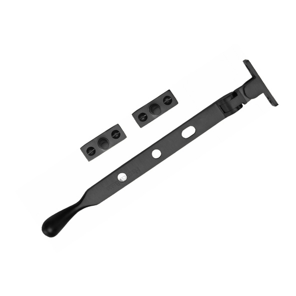 V992 8-BKMT • 203mm • Matt Black • Heritage Brass Bulb End Casement Stay